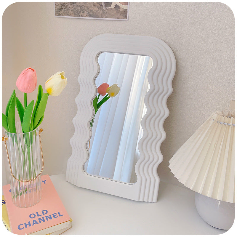 Wave Desktop Makeup Mirror for Entrance Decoration