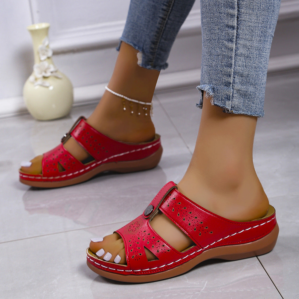 Women's European And American Wedge Heel Flat Sandals