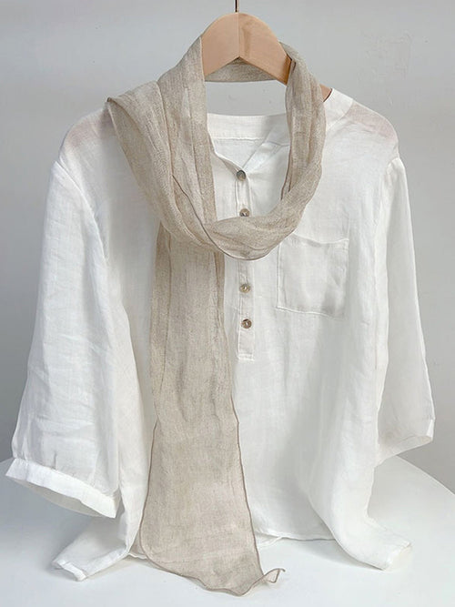 100% Linen Hand-Tie-Dyed Scarf