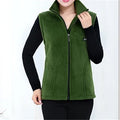 plus Size Women's Polar Fleece Vest Sleeveless Large Zipper Jacket Autumn Fashion Leisure Gilet for Women