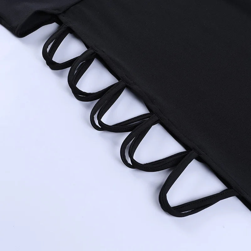 Elegant Black Sleeveless Bandage Sexy Dress for Women Club Party Backless Tank Dresses Skinny Fashion Summer
