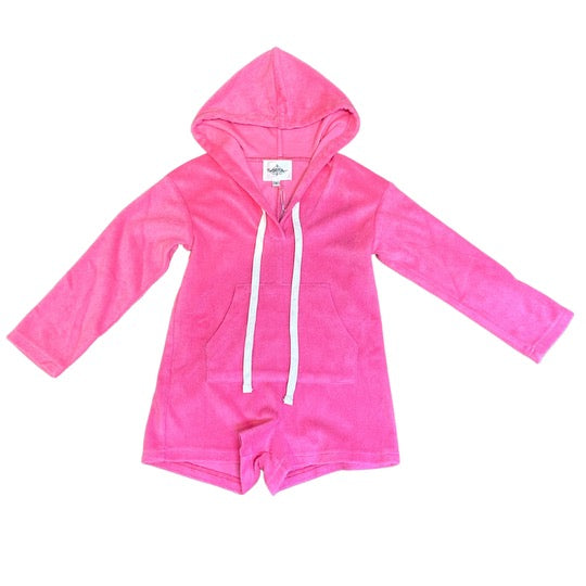 Terry Cloth Hot Pink Romper