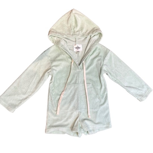 Terry Cloth Mint Green Romper