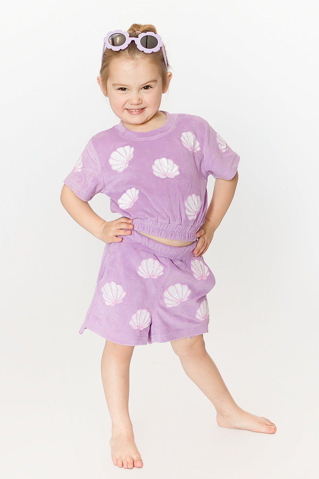 Lavender Terry Cloth Seashell Top