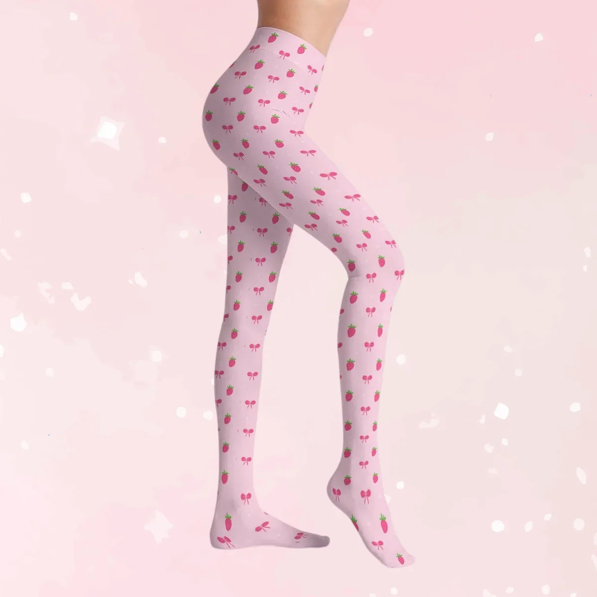 Pretty Lil Strawberries Stretchy Tights
