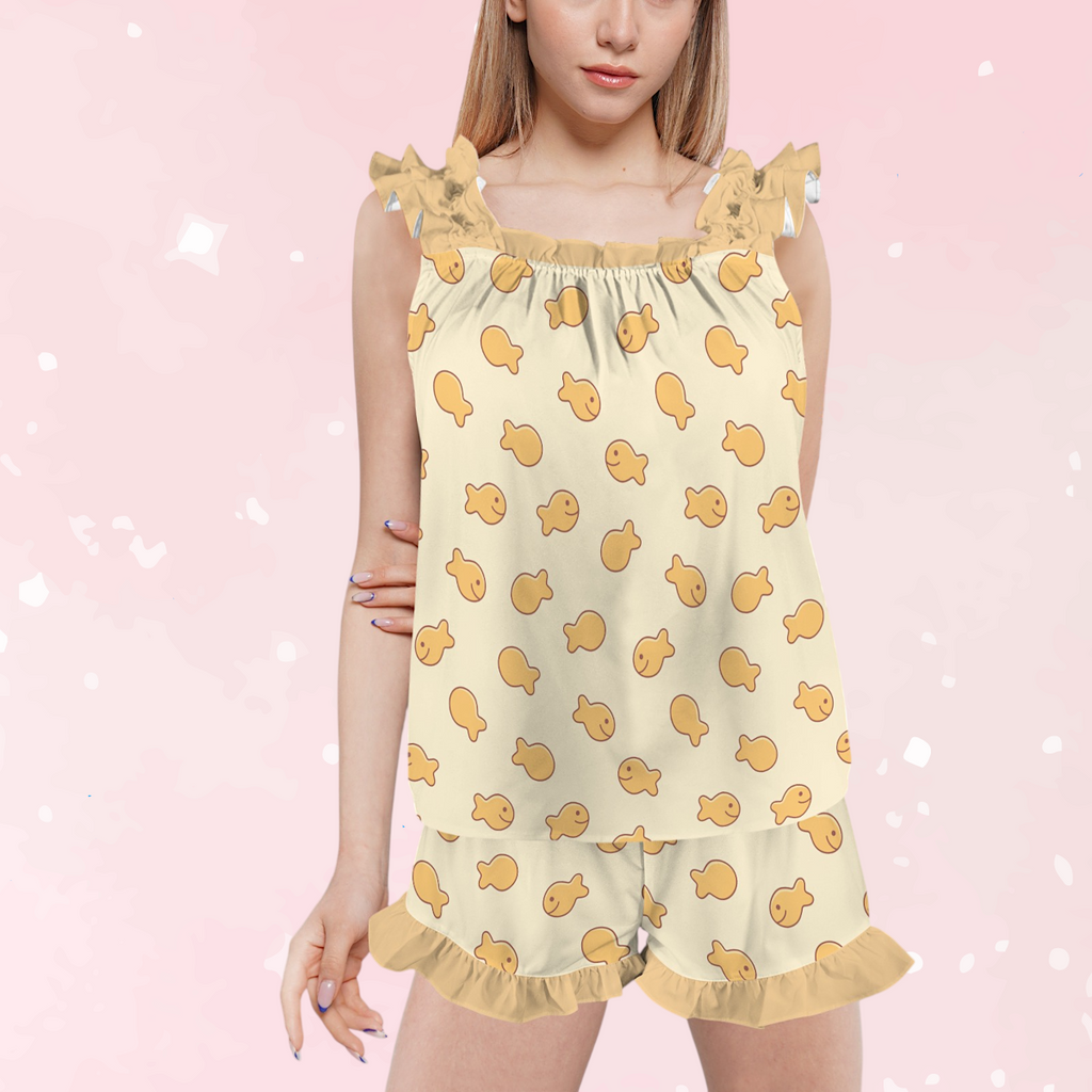 Fishie Crackers Ruffle Pajamas Set