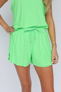 Neon Green Butterfly Shorts