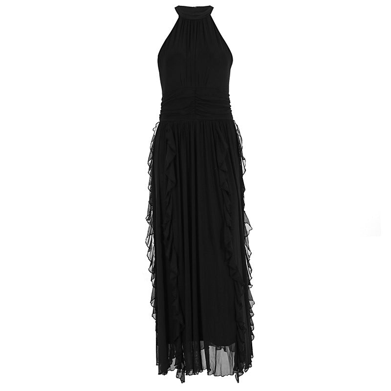 Summer Women Clothing French Ruffled Waist Slimming Dress