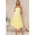 Spring Summer Tube Top Mesh Dress Casual Women Multi Color Party Dress