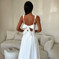 Office Vacation Waist Trimming Spaghetti Straps Dress Women Clothing Summer Independent
