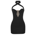 Summer Solid Color Sleeveless Wrapped Chest Hip Dress Sexy Halter Women Dress