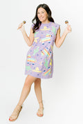 Lavender Sequin Mini Party Dress