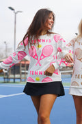 Hot Pink Tennis Sweatshirt