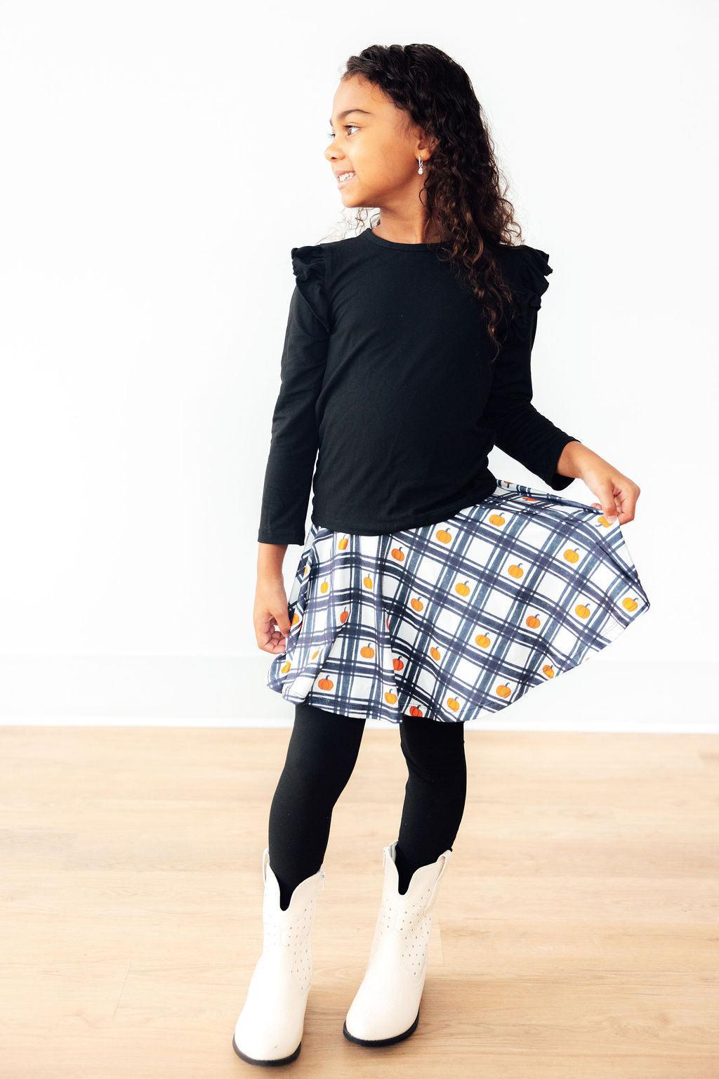 Plaid Pumpkins Twirl Skegging