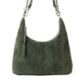 Myra Juniper Trail Genuine Suede Bag for Women in forest green with extra strap