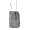 Myra Coyote Bloom Embossed mini sling for Women in sage with floral detail