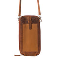 Myra Wildtouch Western Phone Crossbody in tan with leather detail