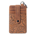 Myra Roper Card Holder for Women in brown with Embossed detail