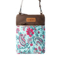 Myra Paisley Spring Floral Crossbody Bag for Women in turquoise with print