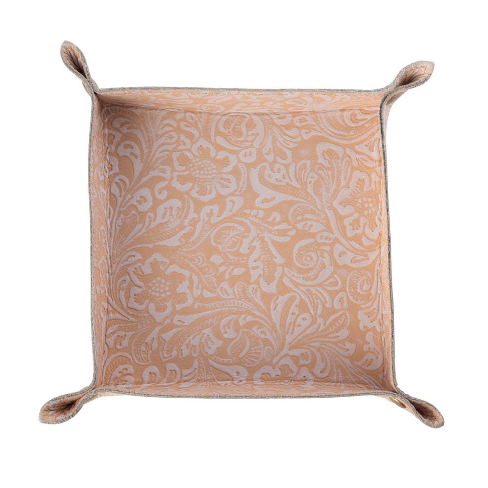 Myra Copperwind Leather Tray in Cream & Peach Floral