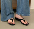 ZAROY Red Women's Flip Flops Summer Slippers Square Clip Toe Thin Low Heels Casual Beach Mules Slides Thongs Sandals Zapatos