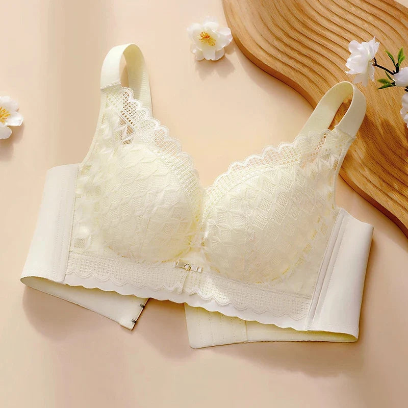 Women's Full Coverage Wire Free Bra Non-Foam Lace Bra Thin Sexy Lace Bra Plus Size 36-46CDE Push Up for Women Thin Latex Bra 46E
