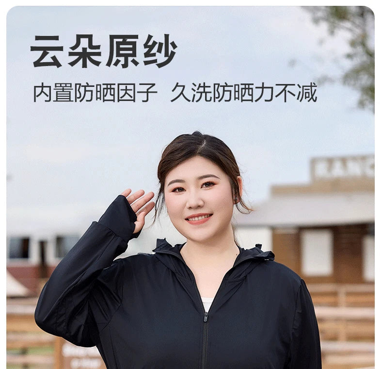 Ice Silk Long Sleeve Sunscreen Clothing 3XL 4XL UPF 50+ UV Protection Thin Breathable Sun-Proof Coat Ice Silk Sunscreen Jacket
