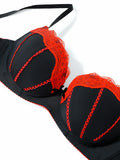 Sexy Lace Women's Bra Alluring Lace-Trimmed Padding Push-Up Bra Comfortable Breathable Women's Underwear
