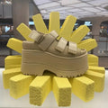 11CM High Platform Sandals Women Summer Hidden Heel Casual Mules Shoes Female Outside Beach Slipper Breathable Chunky Sneakers