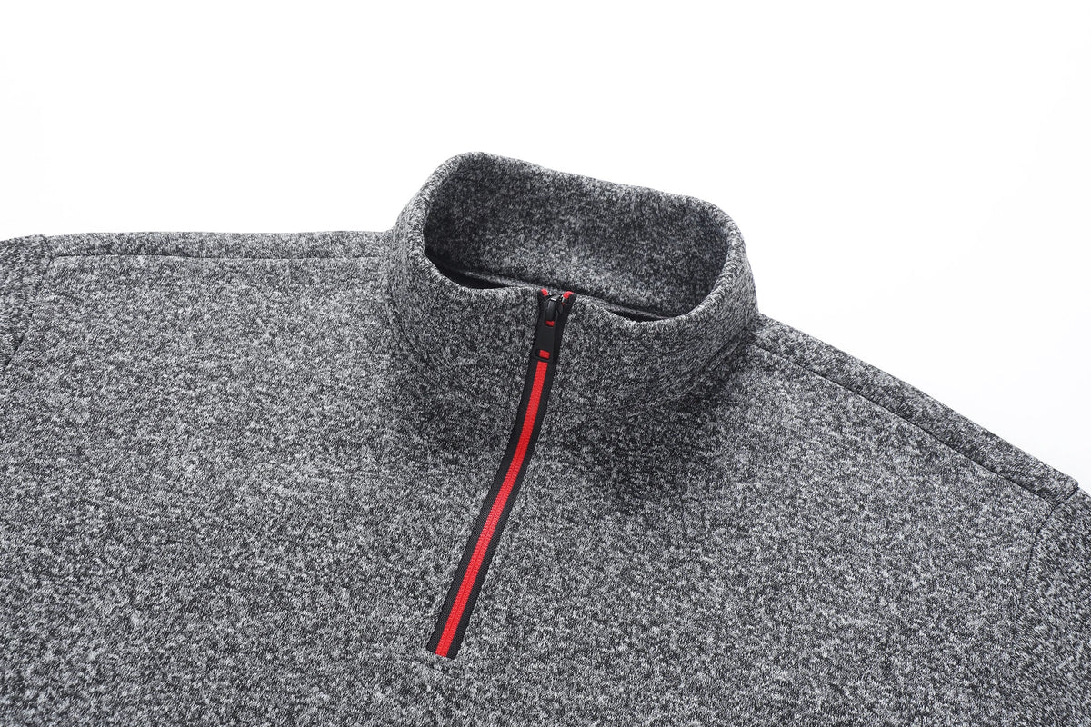 Autumn Men's Half-Zip Sweatshirts, Long-Sleeved Solid Color Pullovers, Turtlenecks, Streetwear, Winter Warm Jackets, Sports Coat
