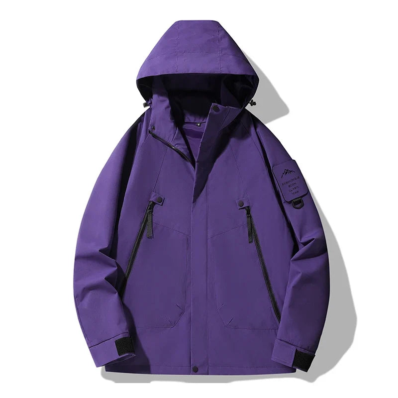 JNLN Women's Men's Waterproof Jacket Climbing Hiking Camping Trekking Windbreaker Unisex Outdoor Windproof Rain Coat Antifouling