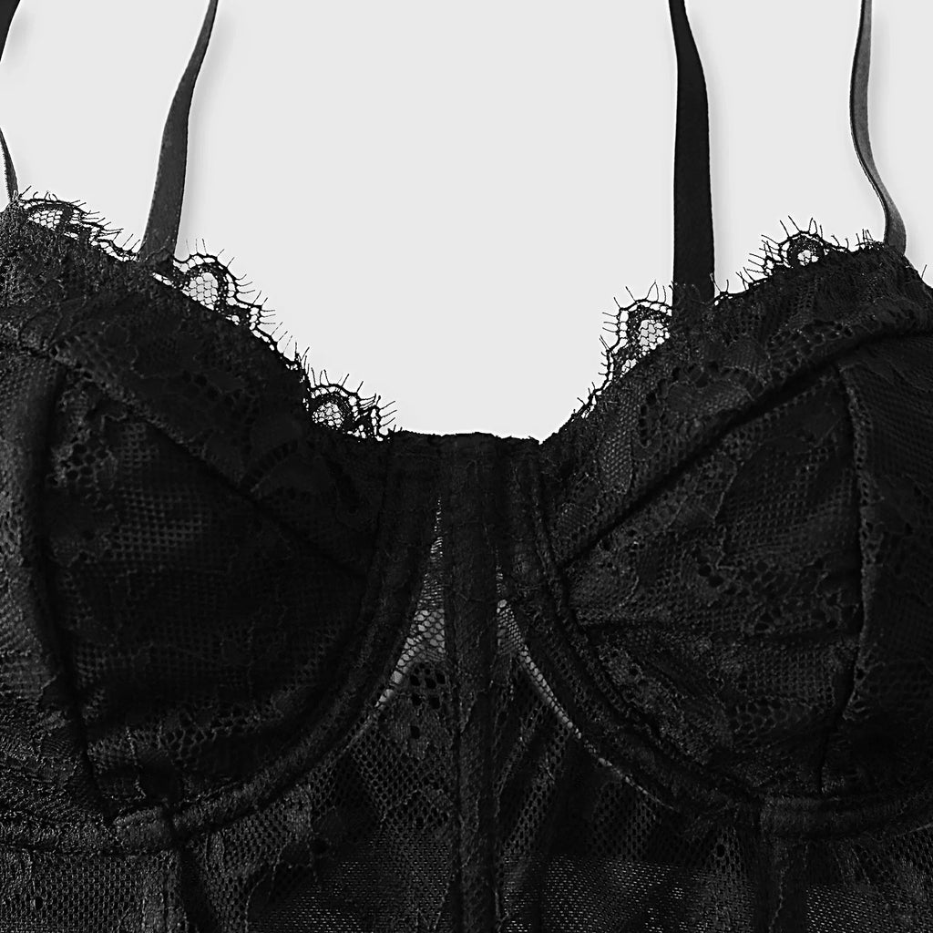 Women's Sexy Semi Transparent Bra Mesh Push Up Bralet Women's Tube Top Corset Bustier Vest Club Party Crop Top Elegant Lingerie