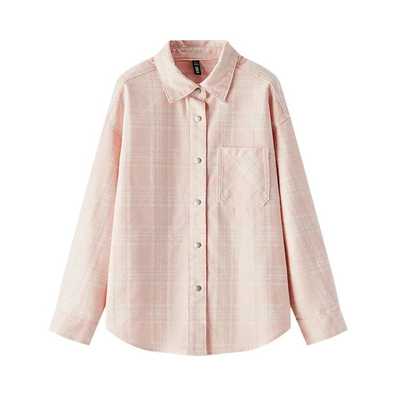 Semir Denim Shirt Women Oversize Spring 2025 New Spring Checkered Blouse Plaid Jacket