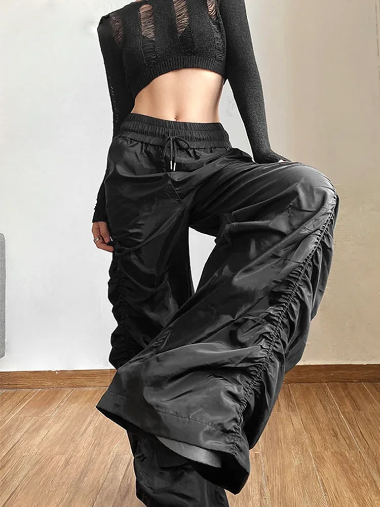 Fashion Trend Personalized Self-Confidence Avant-Garde Cool All-Match Casual Loose Girl High Waist Wide Leg Lantern Pants