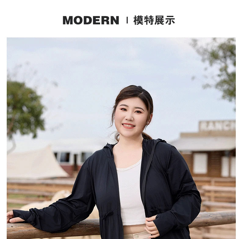 Ice Silk Long Sleeve Sunscreen Clothing 3XL 4XL UPF 50+ UV Protection Thin Breathable Sun-Proof Coat Ice Silk Sunscreen Jacket