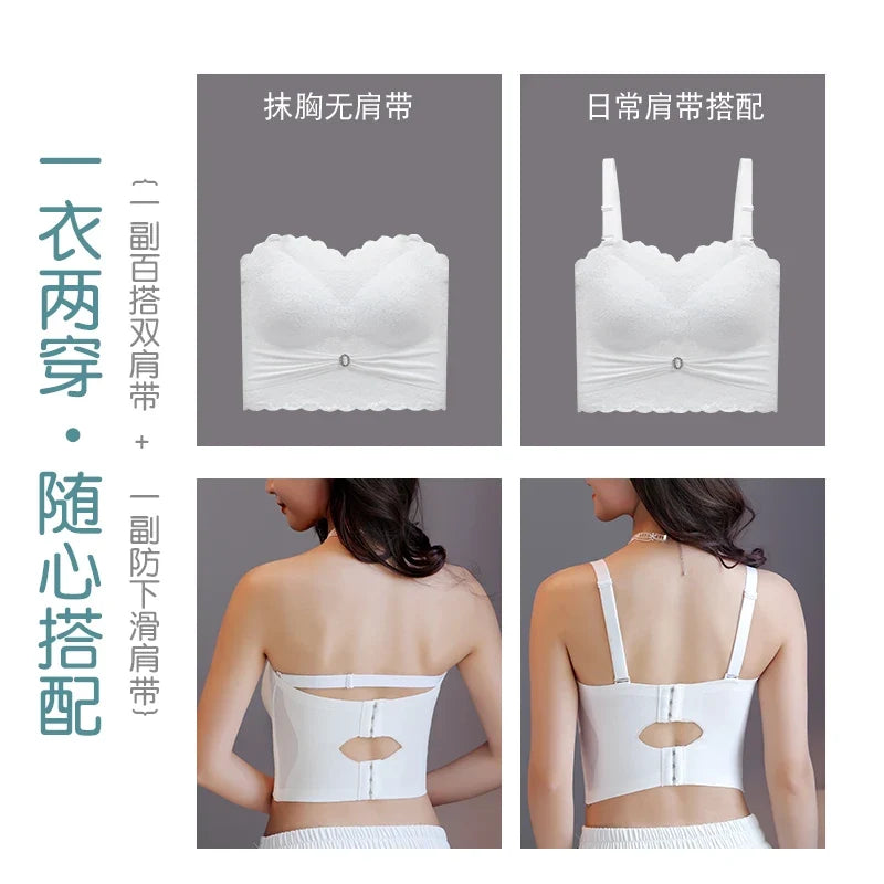 Seamless Solid Without Straps Bralette Lingerie Plus Size 5XL Women Sexy Strapless Bra Invisible Bra Push Up Bra M-5XL Underwear