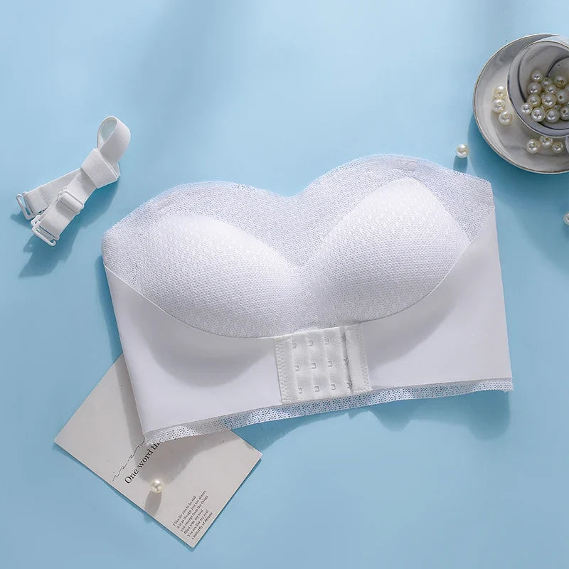 Sexy Push Up Bra Front Closure Strapless Underwear for Women Plus Size Invisible Brassiere Wireless Breathable Female Lingerie
