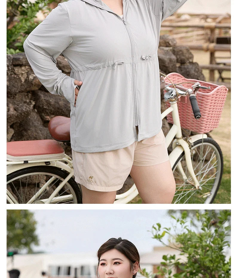 Ice Silk Long Sleeve Sunscreen Clothing 3XL 4XL UPF 50+ UV Protection Thin Breathable Sun-Proof Coat Ice Silk Sunscreen Jacket