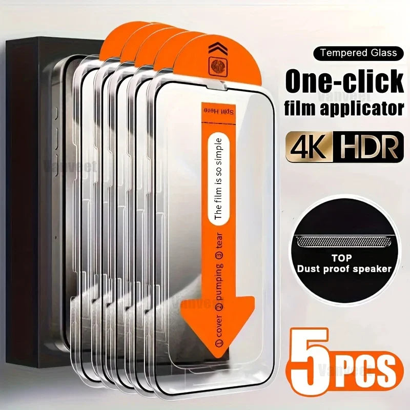 Tempered Glass Screen Protector For iPhone 16 15 14 13 12 11 Pro Max 16e Protective Film iPhone16 Pro Max XR X XS Max 7 8 16Plus