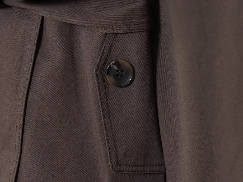 ETJ Autumn 2025 new collection  women's British style lapel double-breasted Maillard color belt casual trench coat