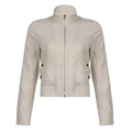 Women Jacket Pocketd Long Sleeve dCasual Zipper Coats Slim Fit Turn Down Collar Solid Outwear Elegant Lady Autumn 2024