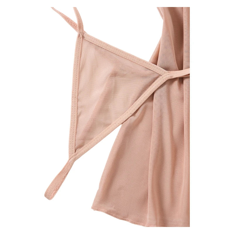 Sexy Lingerie Dress Women Lace Mesh See Through Nightdress Solid Slim V Neck Slip Sleepwear Summer Hot Nightgown Night Shirts