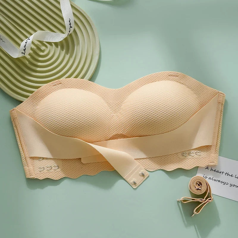 Wireless Wedding Brassiere Push Up Bras Lingerie Sexy Bralette Strapless Bras Invisible Tube Tops Seamless Breathable Bras M-6XL