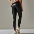 PU Leather Leggings Women Sexy Scrunch Butt Leggings Girls Faux Leather Pants High Waist Push Up Casual Leggings 6 Color