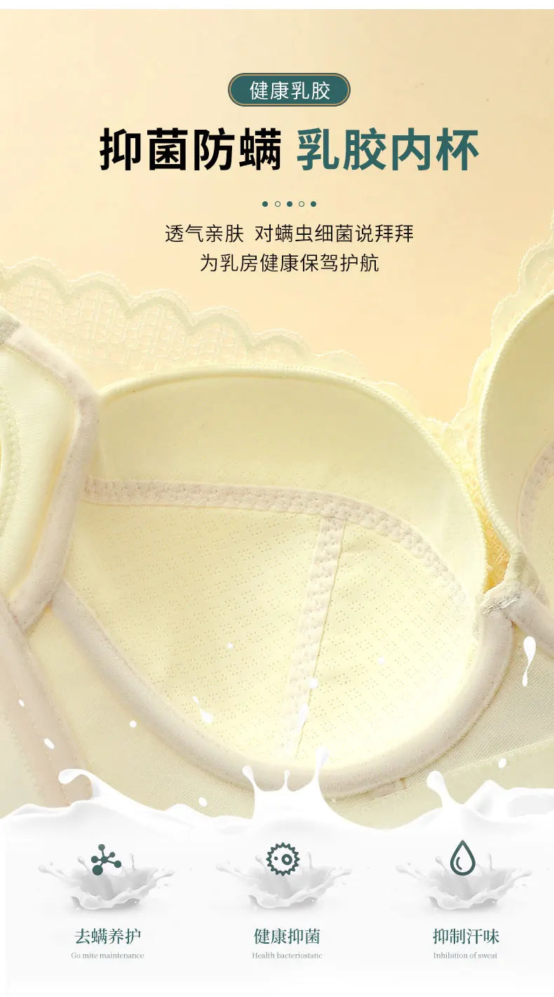 Women's Full Coverage Wire Free Bra Non-Foam Lace Bra Thin Sexy Lace Bra Plus Size 36-46CDE Push Up for Women Thin Latex Bra 46E