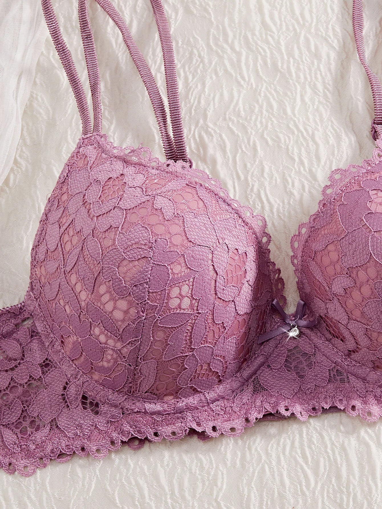 Single of Women's Underwear Set Sexy Lace Patchwork with Push Up Bra Romantic Sheer Women's Panties