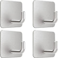4PCS Stainless Steel Wall Mounted, Wall Mounted Self-Adhesive Hook, Key Holder, Wall Mounted, Towel Rack, Jacket, Bag Hook