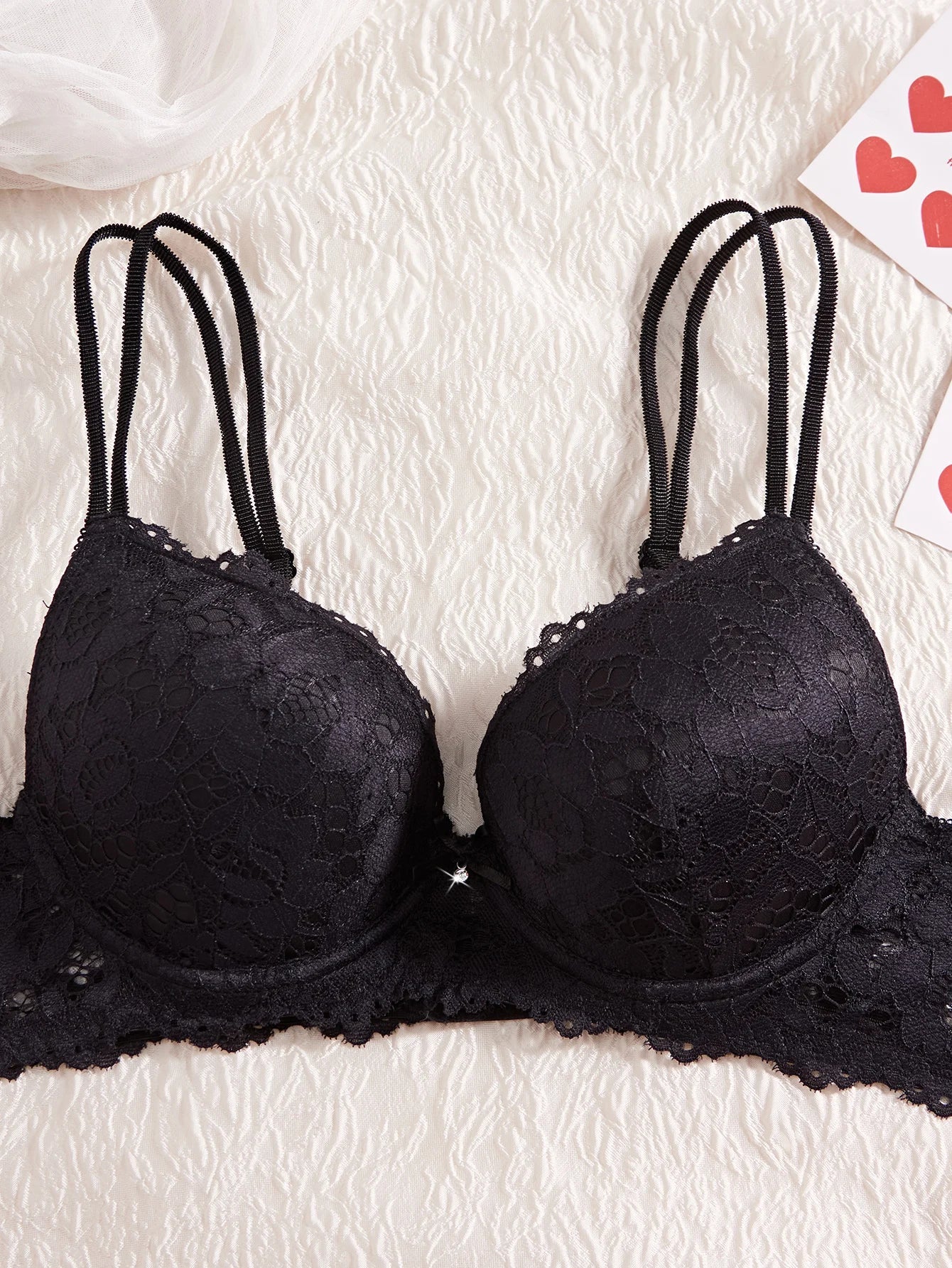 Single of Women's Underwear Set Sexy Lace Patchwork with Push Up Bra Romantic Sheer Women's Panties