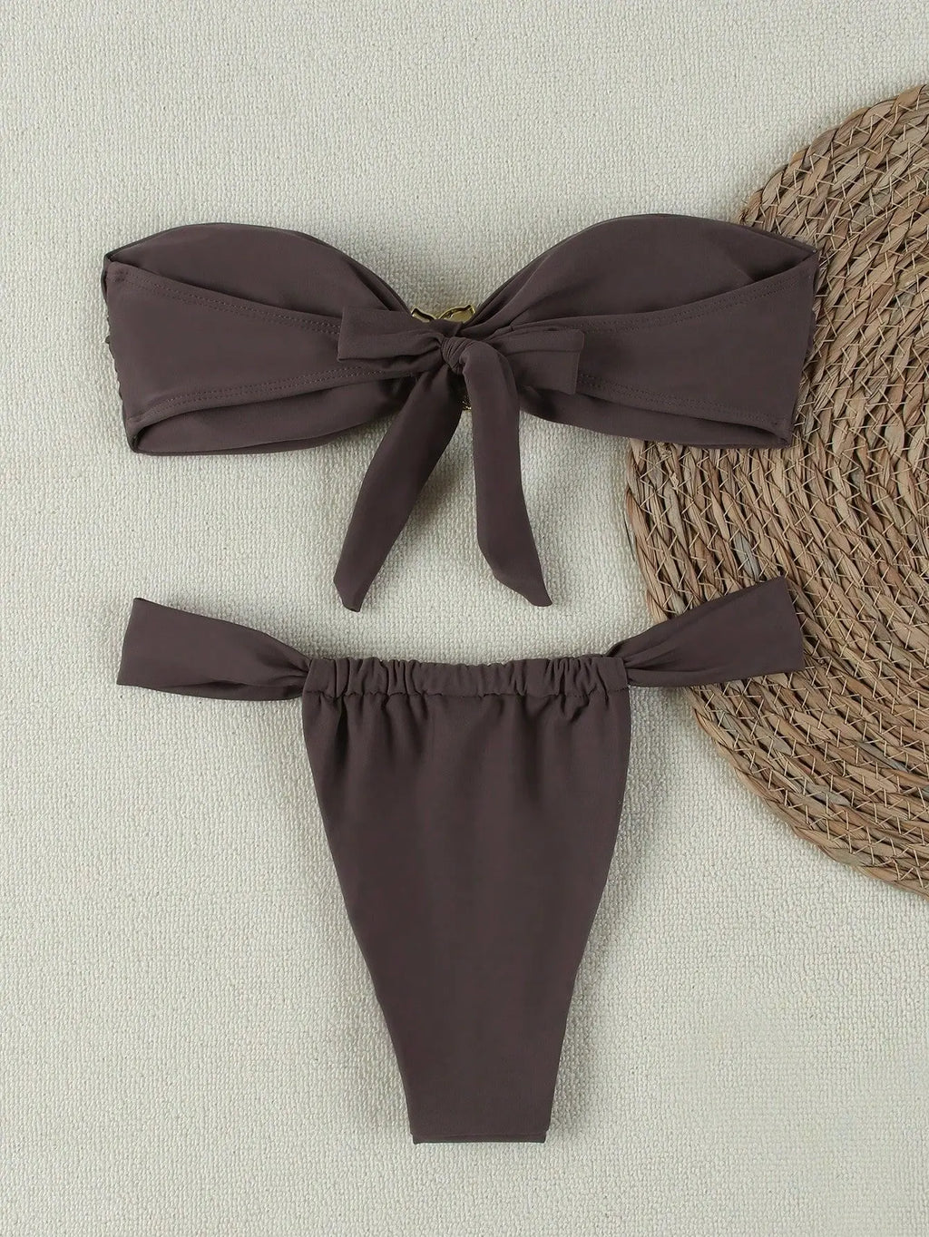 "2026 Sexy Bandeau Push-Up Bikini Set - Brazilian Thong Swimwear for Women"