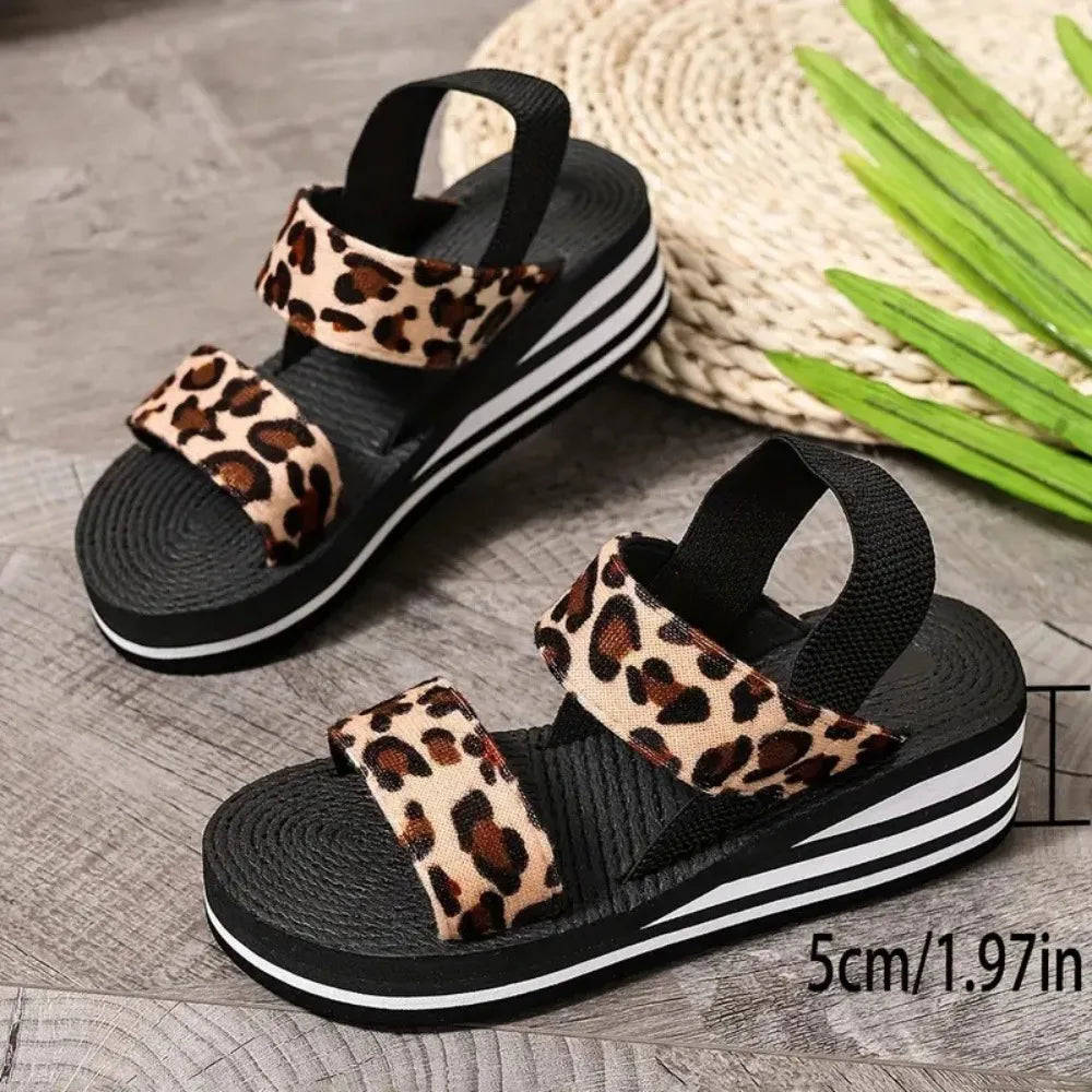 Women Slingback Wedge Sandals Outdoor Summer Lightweight Slides Solid Color Thick Bottom Ladies Slipper Female Roman Sandals